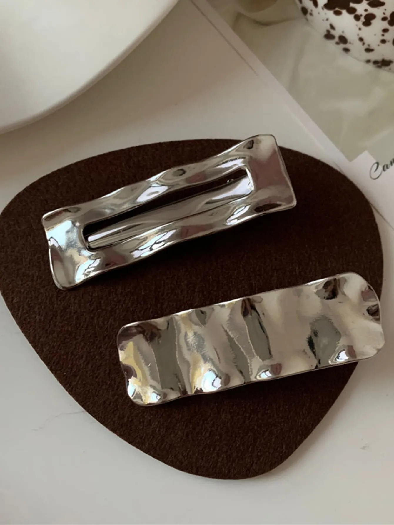 3pcs Unique Cutout Geometric Metal Hair Clip Set for Women Barrette Styling Hair