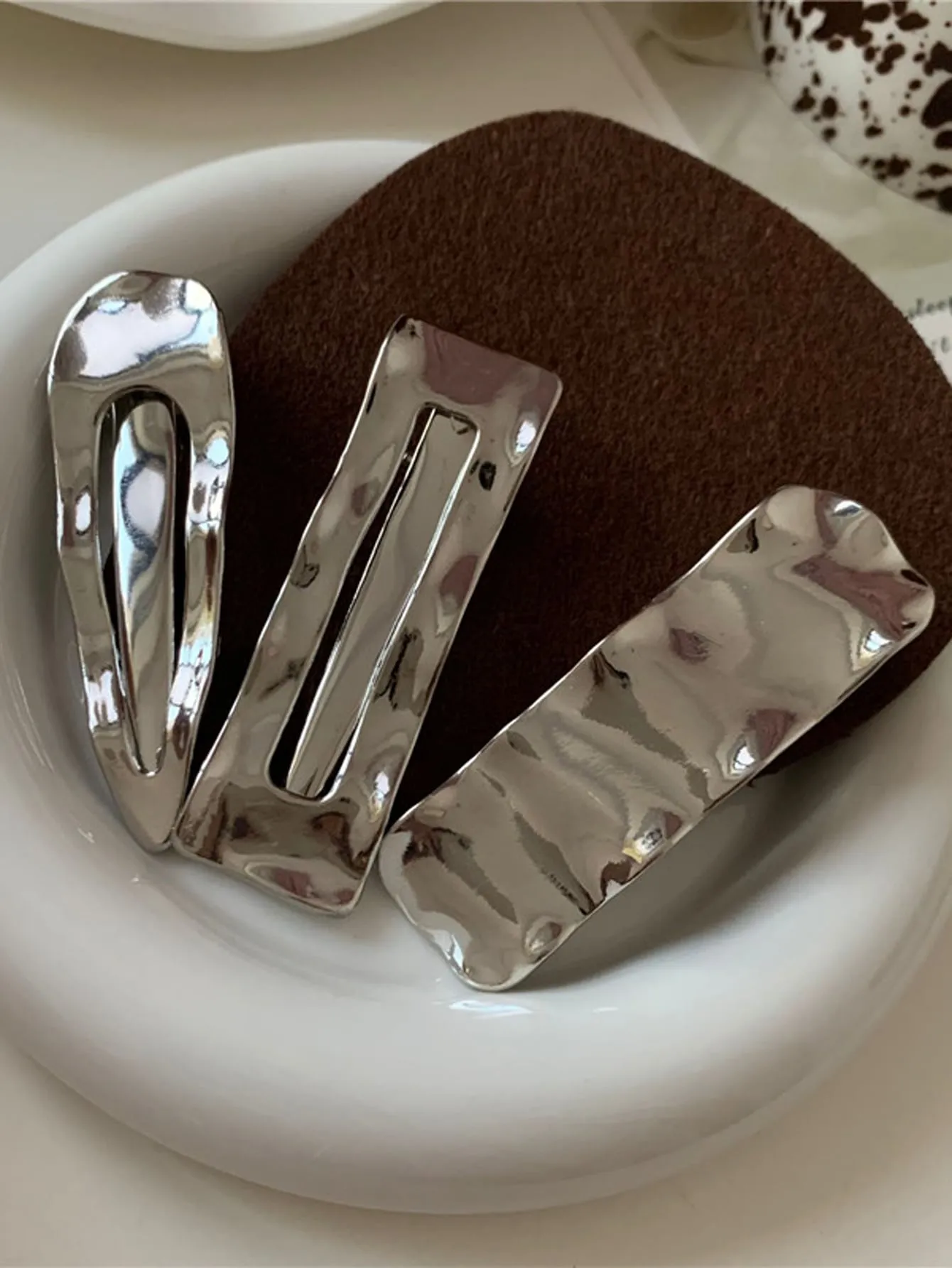 3pcs Unique Cutout Geometric Metal Hair Clip Set for Women Barrette Styling Hair