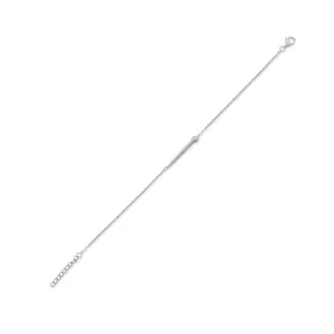 6.5"   1" Rhodium Plated Nail Bracelet