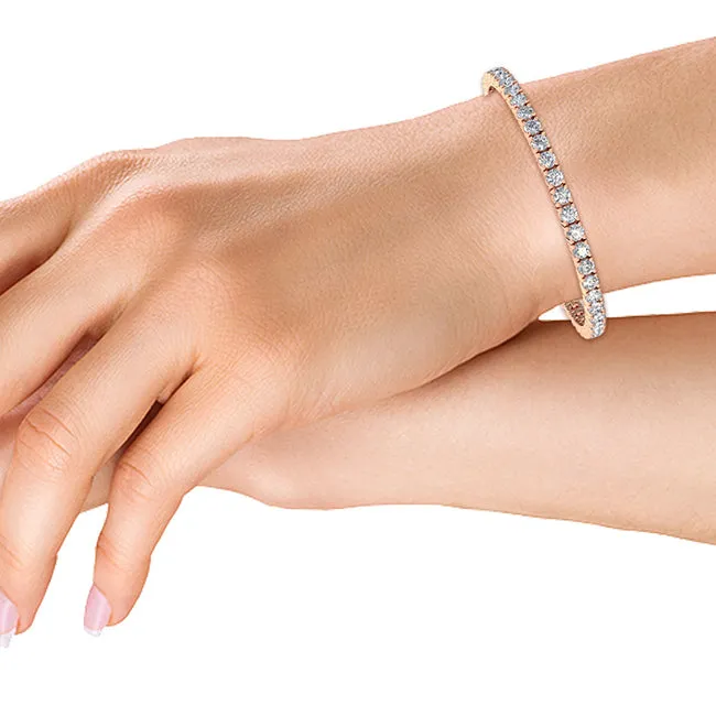 7.03ctw Round Brilliant Cut Lab-Grown Diamond Tennis Bracelet in 14k Gold