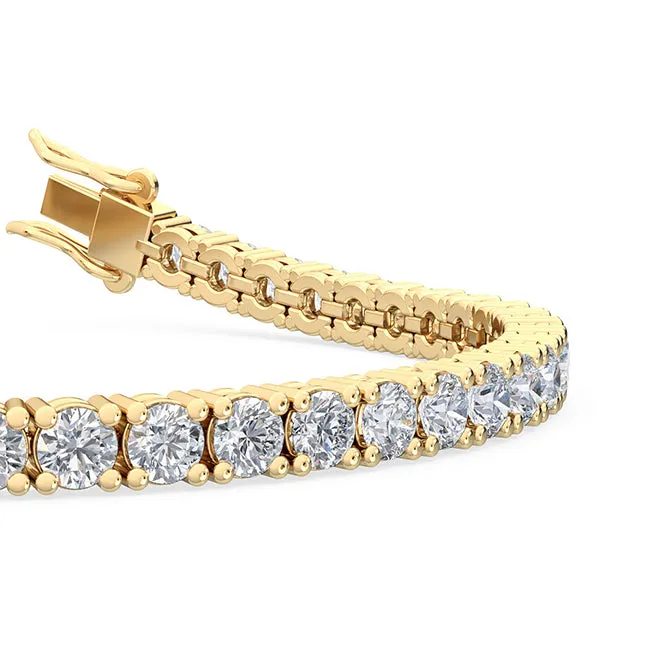 7.03ctw Round Brilliant Cut Lab-Grown Diamond Tennis Bracelet in 14k Gold