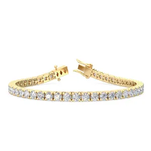 7.03ctw Round Brilliant Cut Lab-Grown Diamond Tennis Bracelet in 14k Gold