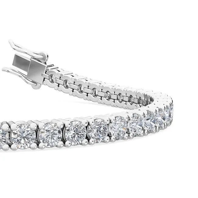 7.03ctw Round Brilliant Cut Lab-Grown Diamond Tennis Bracelet in 14k Gold