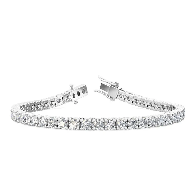 7.03ctw Round Brilliant Cut Lab-Grown Diamond Tennis Bracelet in 14k Gold