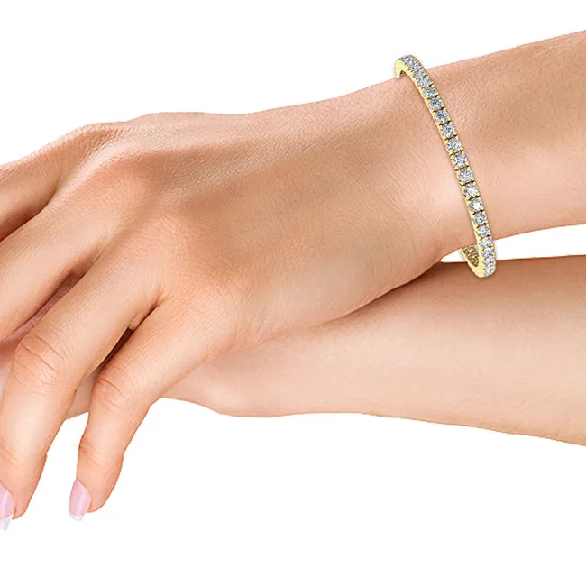 7.03ctw Round Brilliant Cut Lab-Grown Diamond Tennis Bracelet in 14k Gold