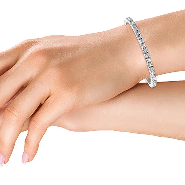 7.03ctw Round Brilliant Cut Lab-Grown Diamond Tennis Bracelet in 14k Gold