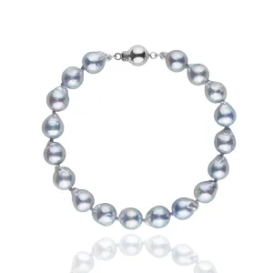 7.5-8.0 mm Silver Blue Akoya Baroque Pearl Bracelet
