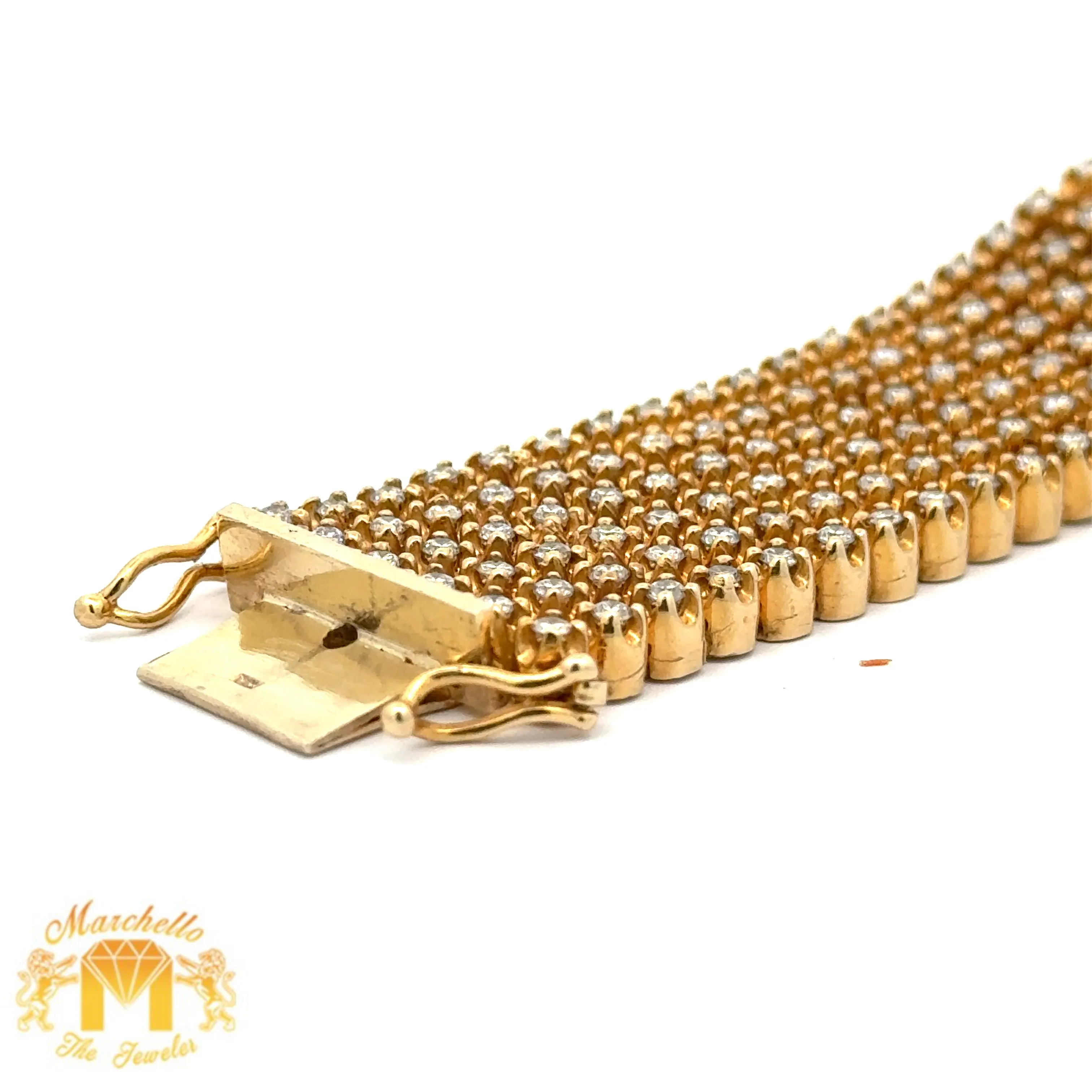 9.80ct diamonds 10k Yellow Gold Bracelet with Round Diamonds