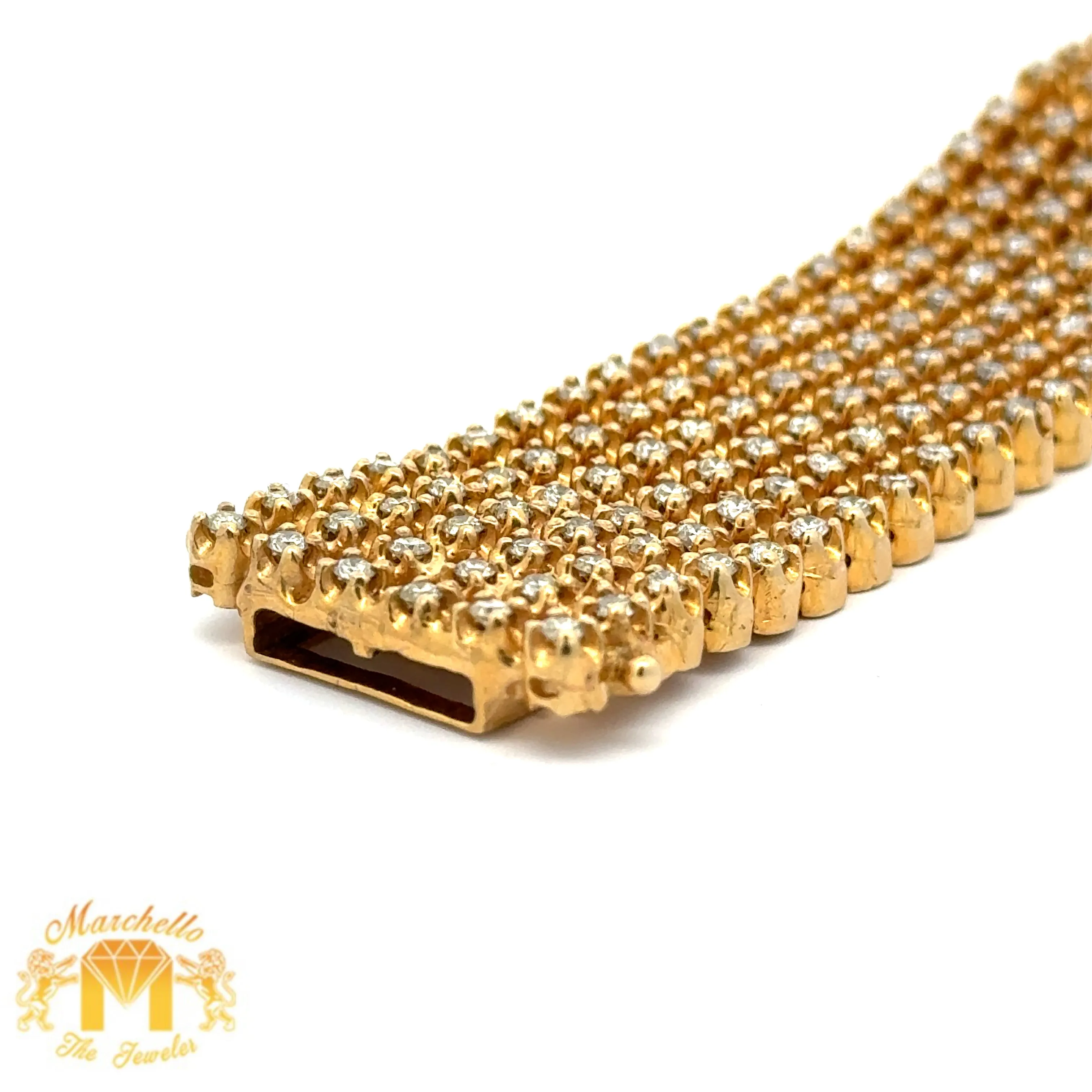9.80ct diamonds 10k Yellow Gold Bracelet with Round Diamonds