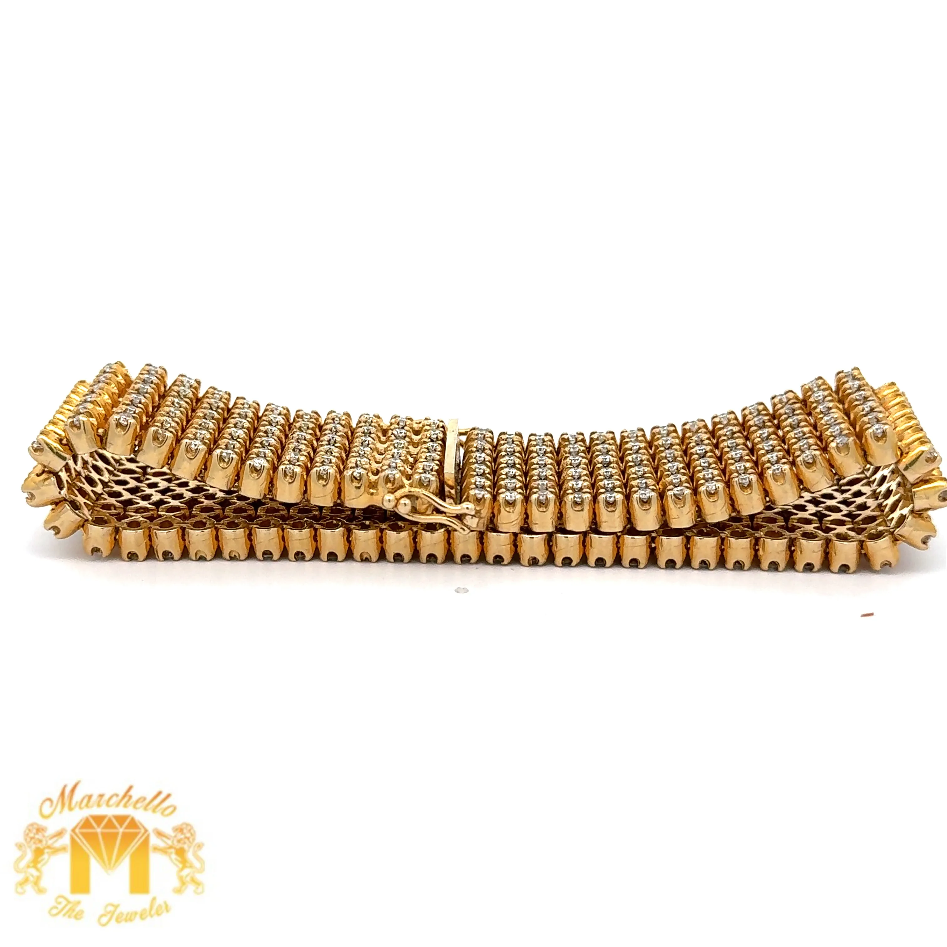 9.80ct diamonds 10k Yellow Gold Bracelet with Round Diamonds