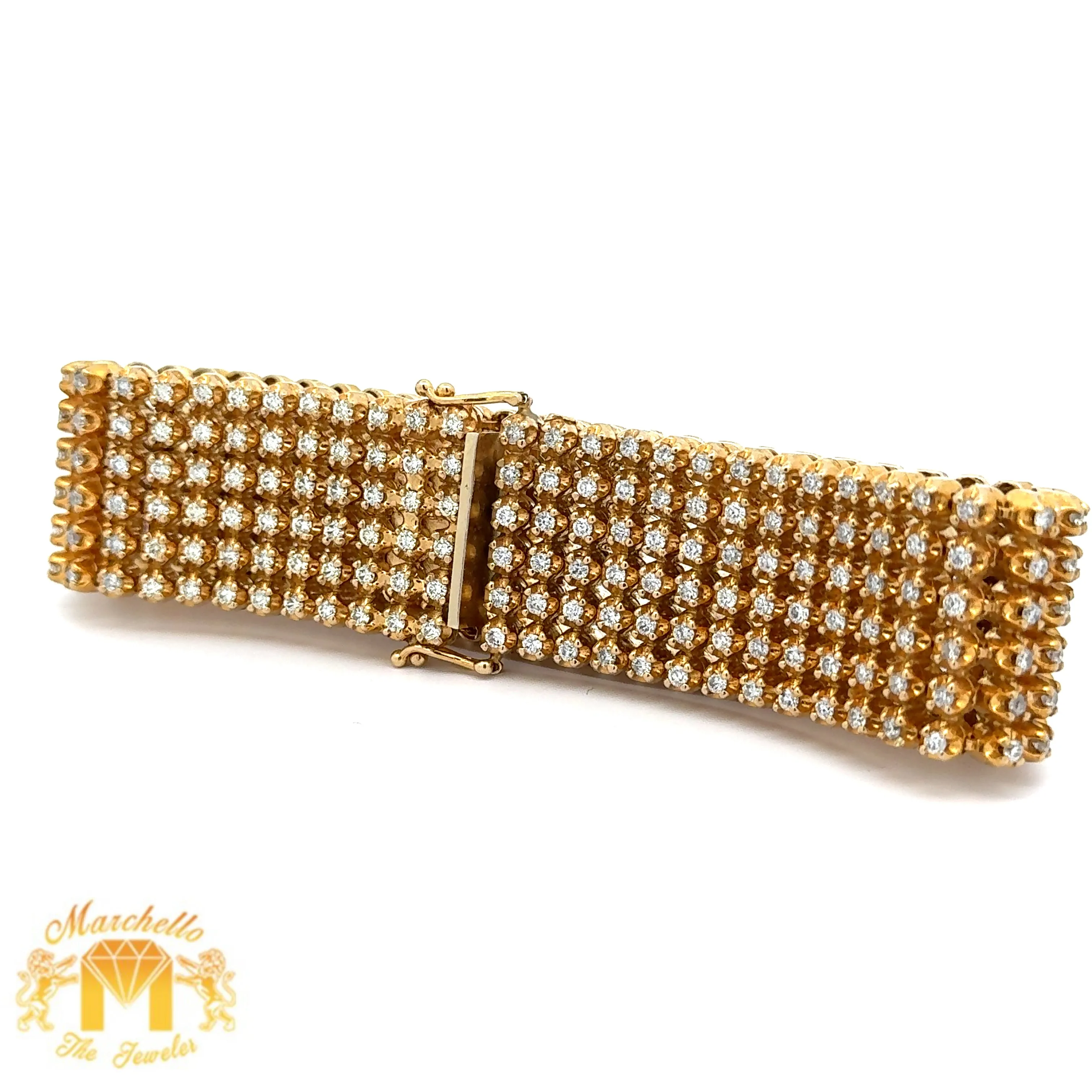 9.80ct diamonds 10k Yellow Gold Bracelet with Round Diamonds
