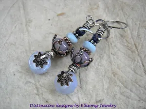 Air Color Gem Stack Earrings, Soft Pastels, Opal, Sapphire, Agate