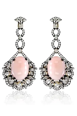 Angel Skin Coral and Champagne Diamond Earrings