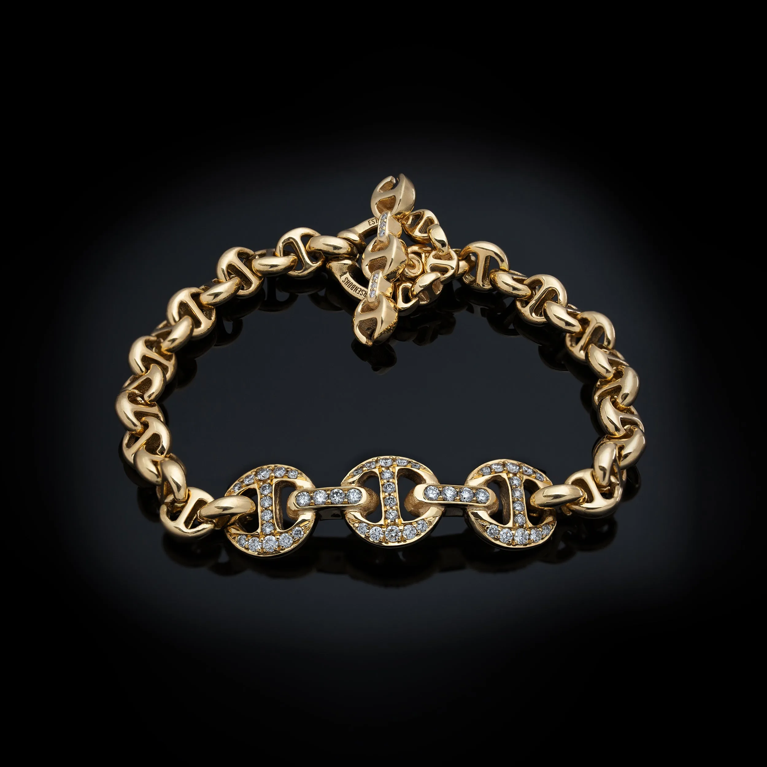 ANTIQUATED DIAMOND ID BRACELET