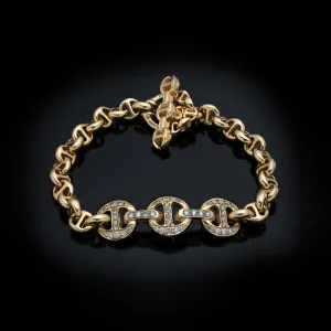 ANTIQUATED DIAMOND ID BRACELET
