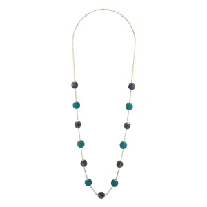 Antique Gold Wrap Bead Station Necklace