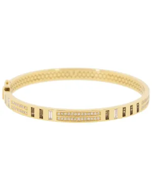 Baguette Topaz and Diamond Bangle