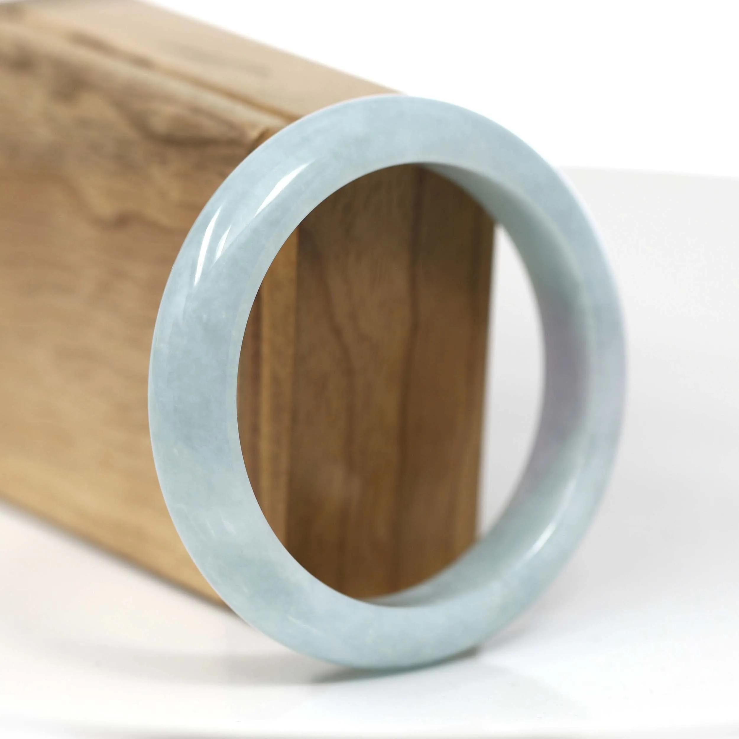 Baikalla Classic Green Lavender Burmese Jadeite Jade Bangle (57.50 mm) T188