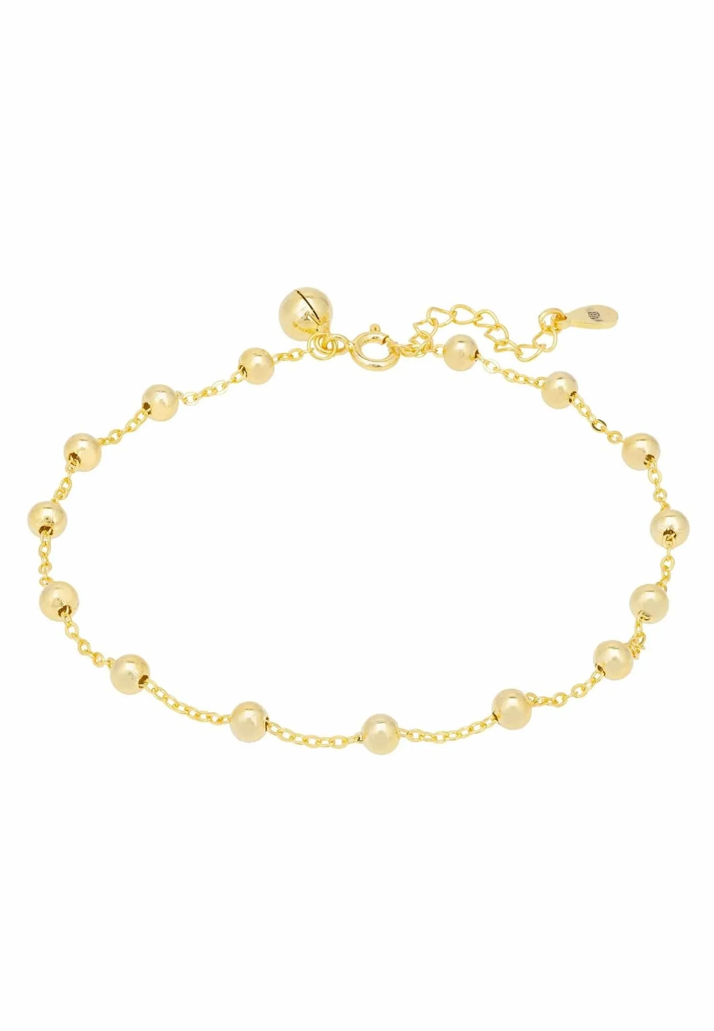 Beaded Chain Anklet Gold