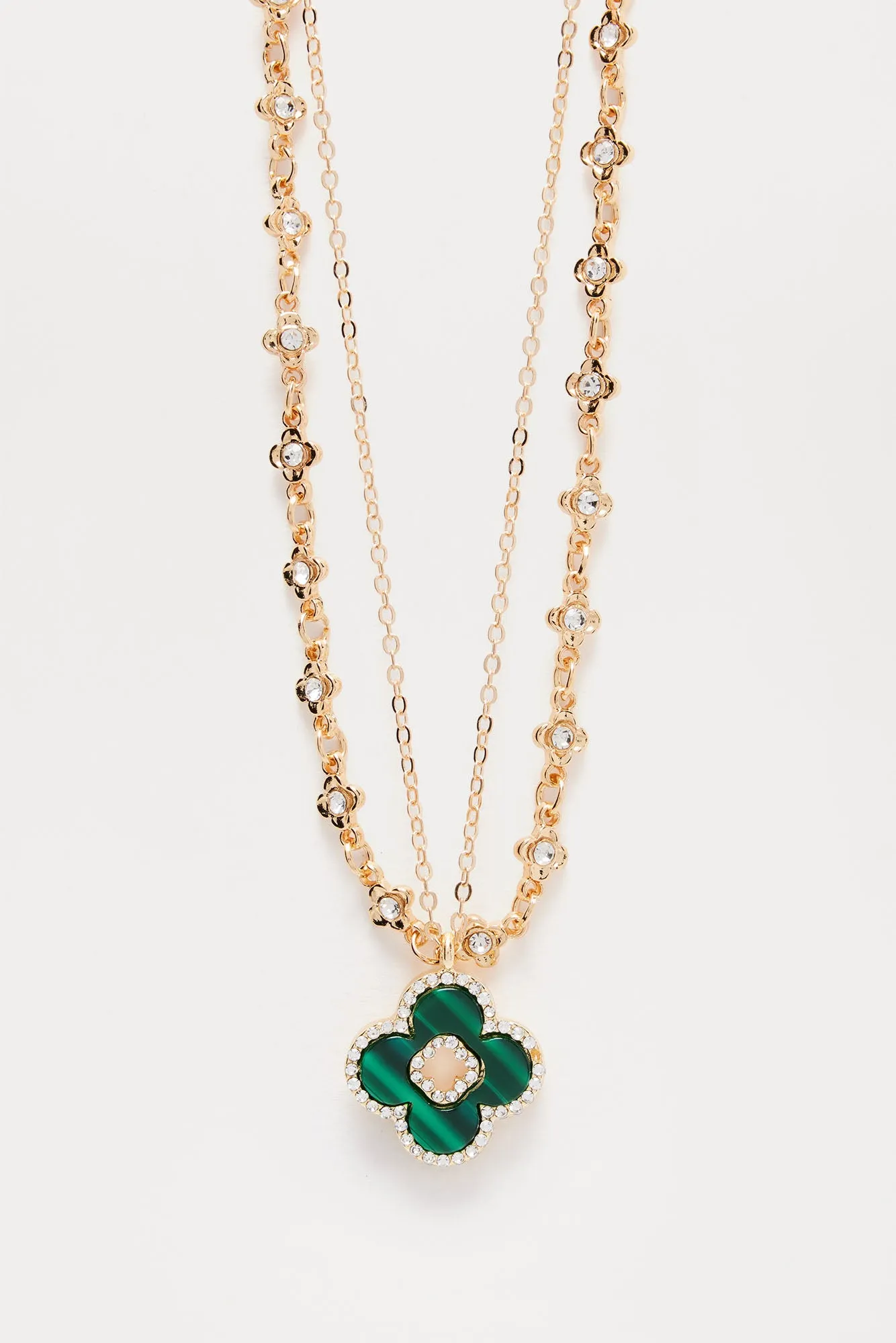 Best Of Luck Necklace - Gold/Green