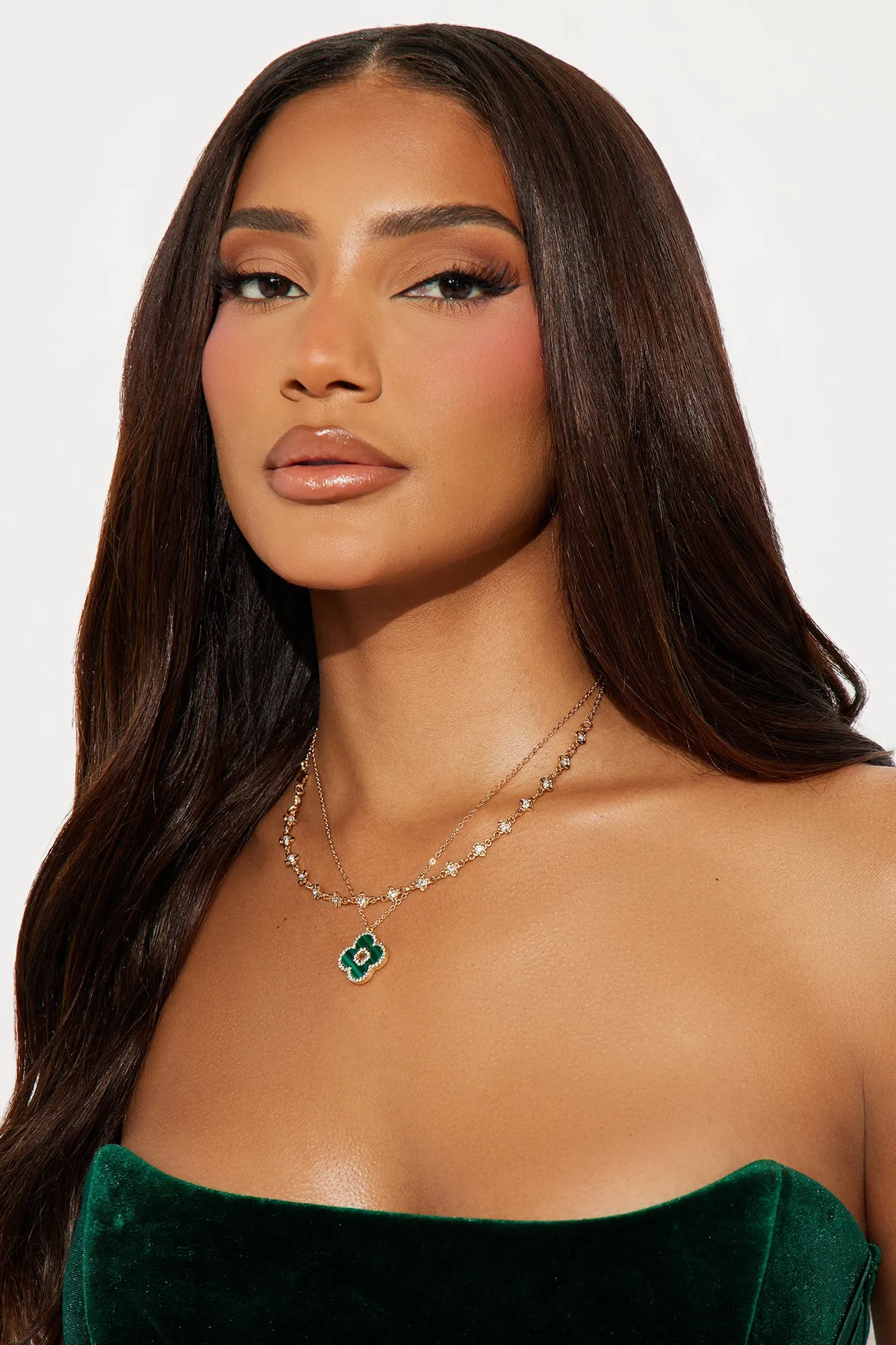 Best Of Luck Necklace - Gold/Green