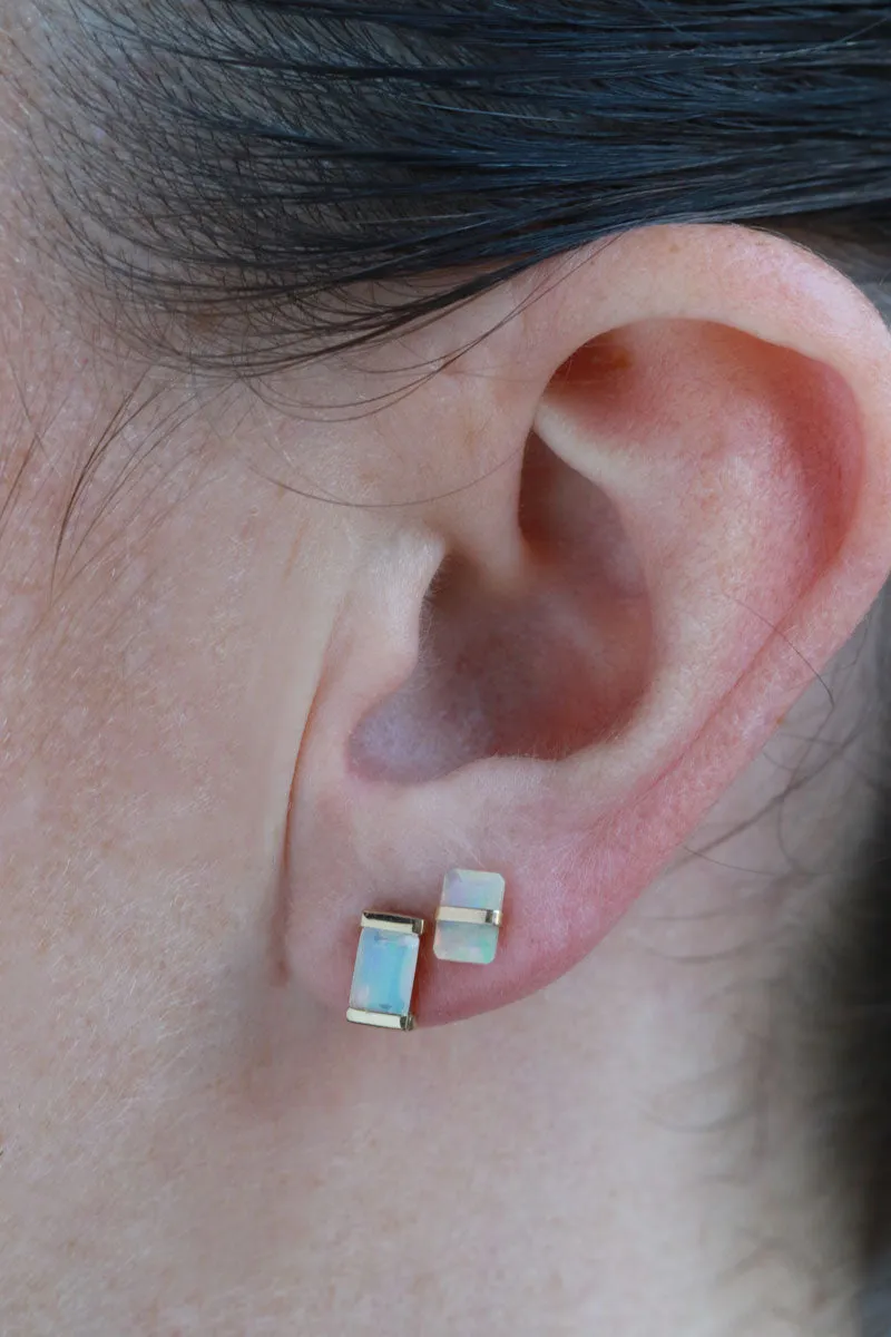 Bezel Wrapped Welo Ethiopian Opal Stud (half pair)