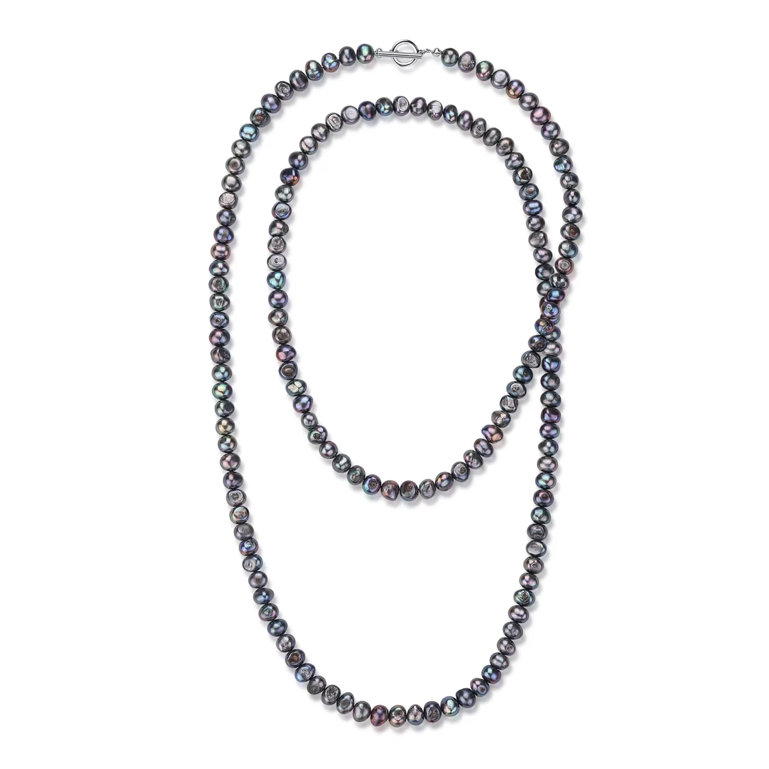 Black Baroque Pearls Beaded Necklace