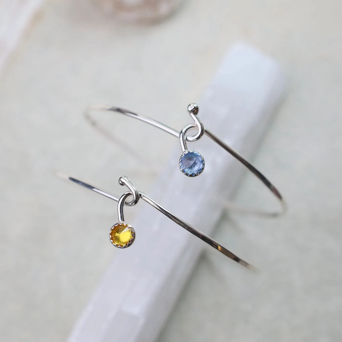 Blue Topaz Dew Drop Silver Bracelet