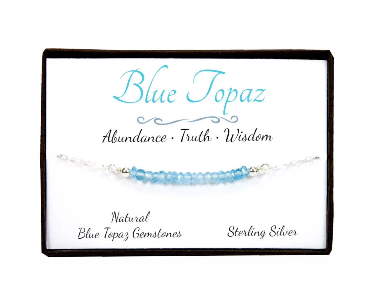 Blue Topaz Gemstone Bracelet | Sterling Silver