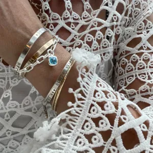 Blue topaz link bracelet