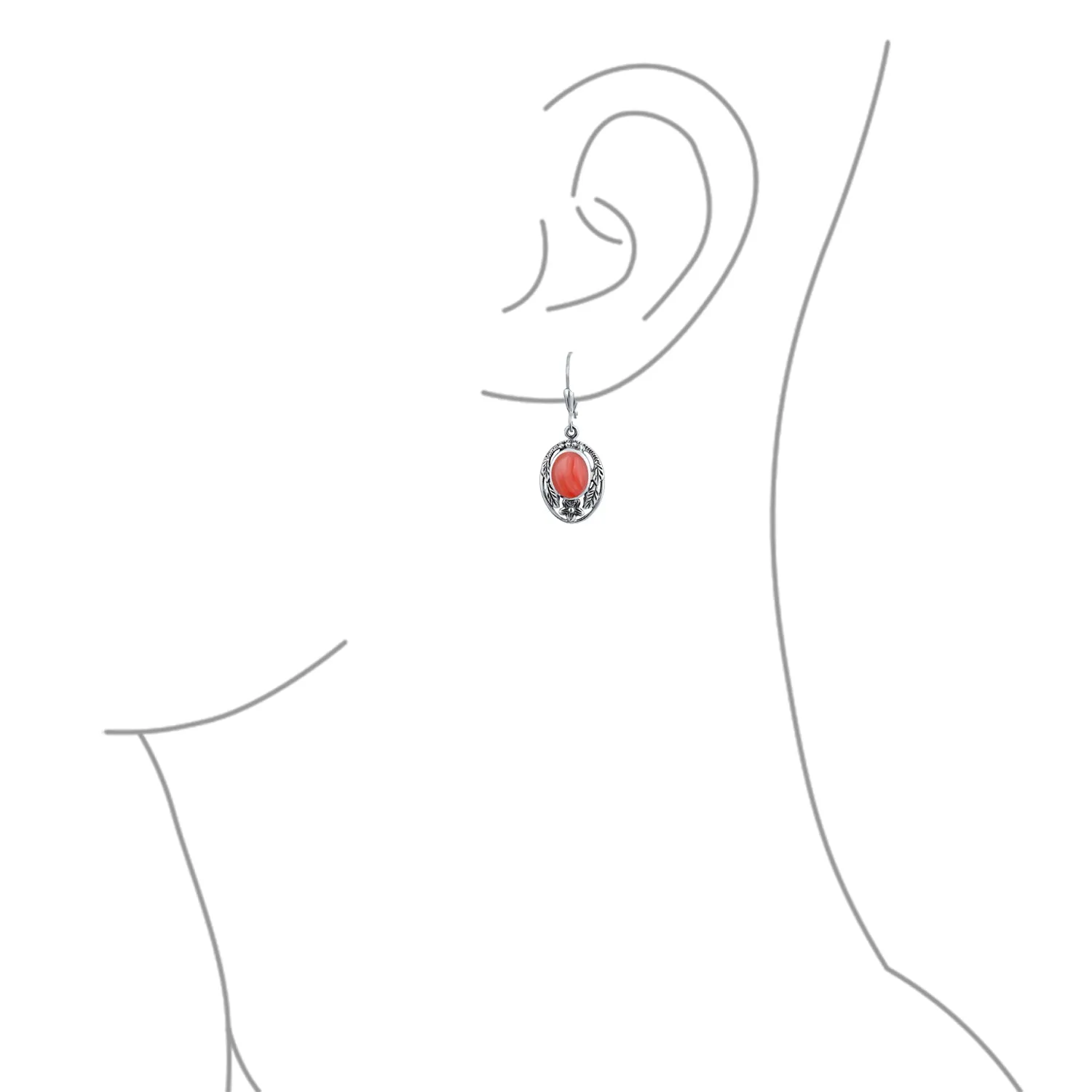 Boho Native American Dangle Gemstone Earrings with Turquoise and Coral Feathers