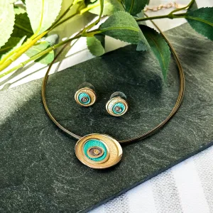 Boho Style Evil Eye Necklace and Earring Set