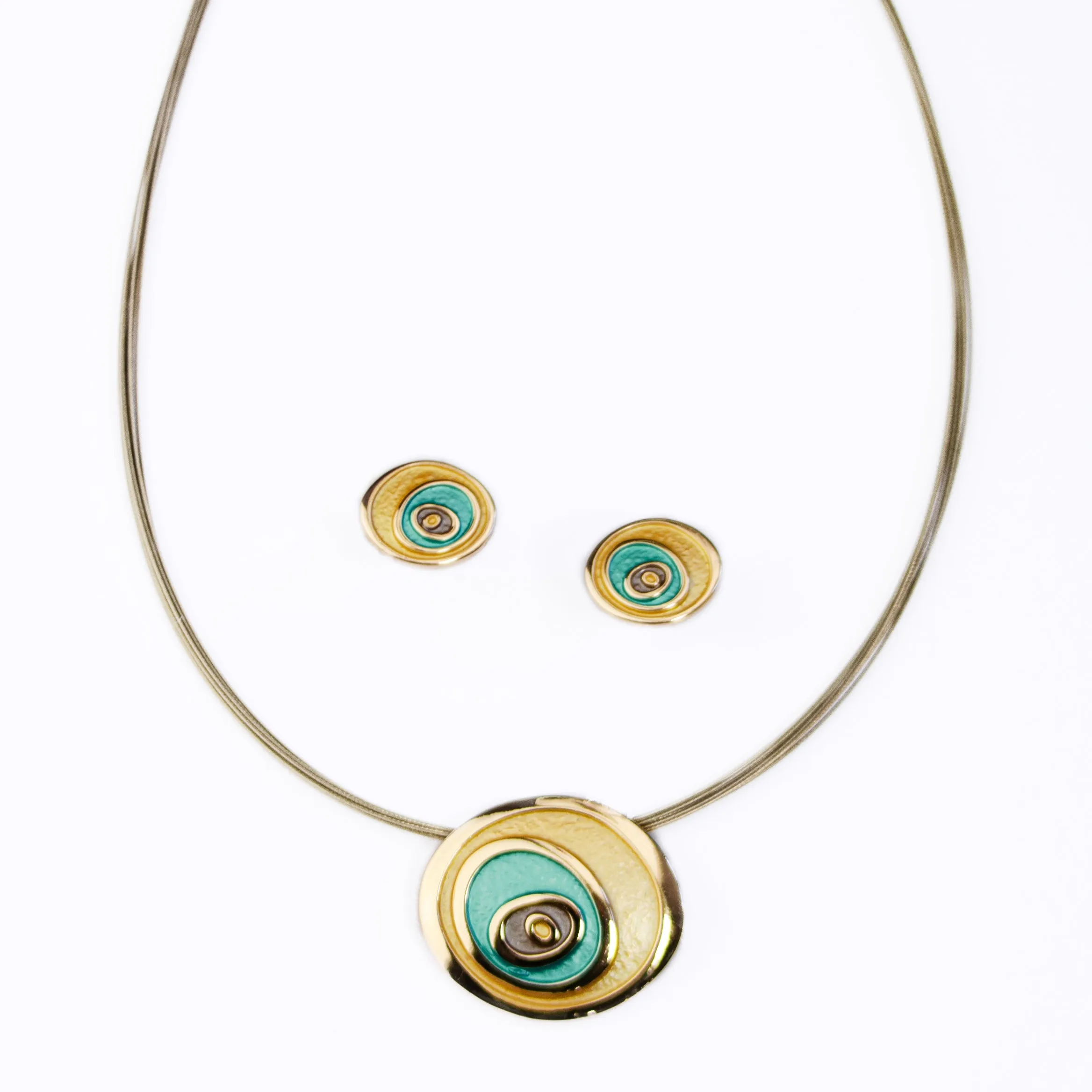 Boho Style Evil Eye Necklace and Earring Set