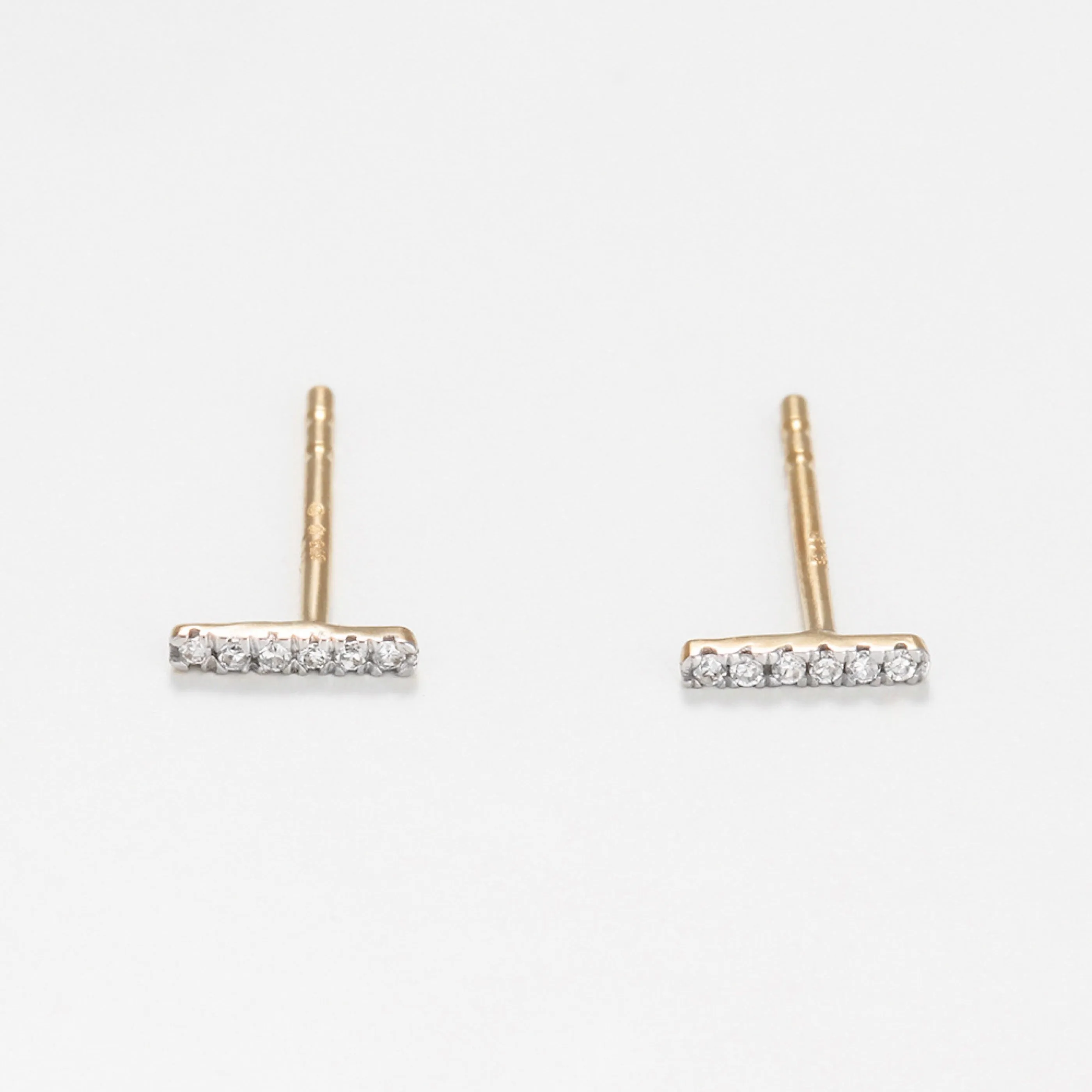 Boucles D'Oreilles "Precious Barrette" Diamants 0,03/12 - Or Jaune 375/1000