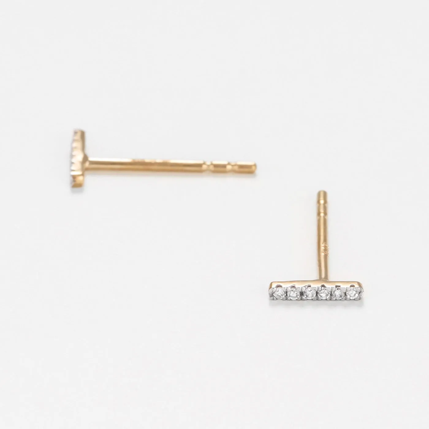 Boucles D'Oreilles "Precious Barrette" Diamants 0,03/12 - Or Jaune 375/1000