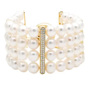 Bracelet - Fresh Water Pearl And Diamond (2396B)