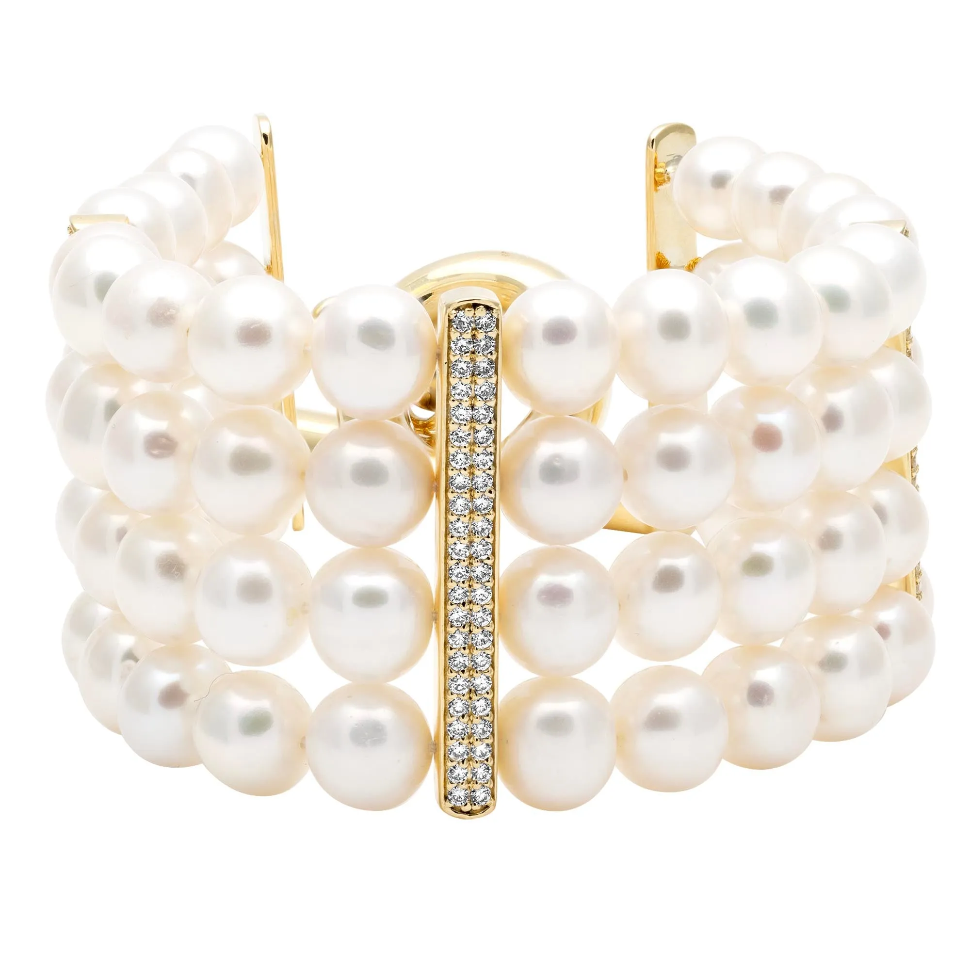 Bracelet - Fresh Water Pearl And Diamond (2396B)