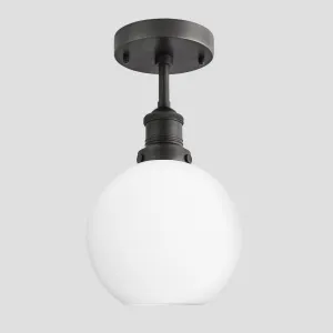 Brooklyn Opal Glass Globe Flush Mount Light - 7 Inch