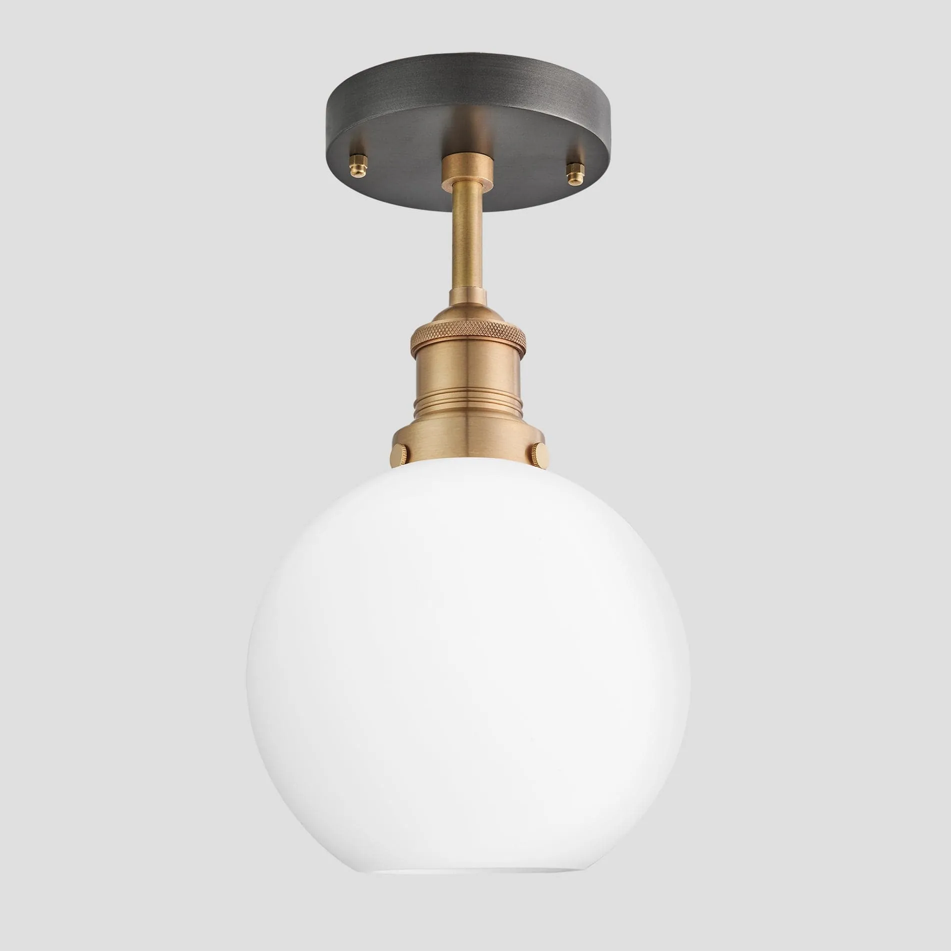 Brooklyn Opal Glass Globe Flush Mount Light - 7 Inch