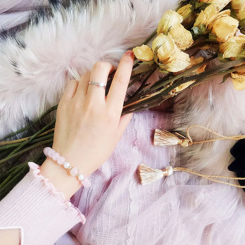C117 - Natural Pink Crystal & Pearl