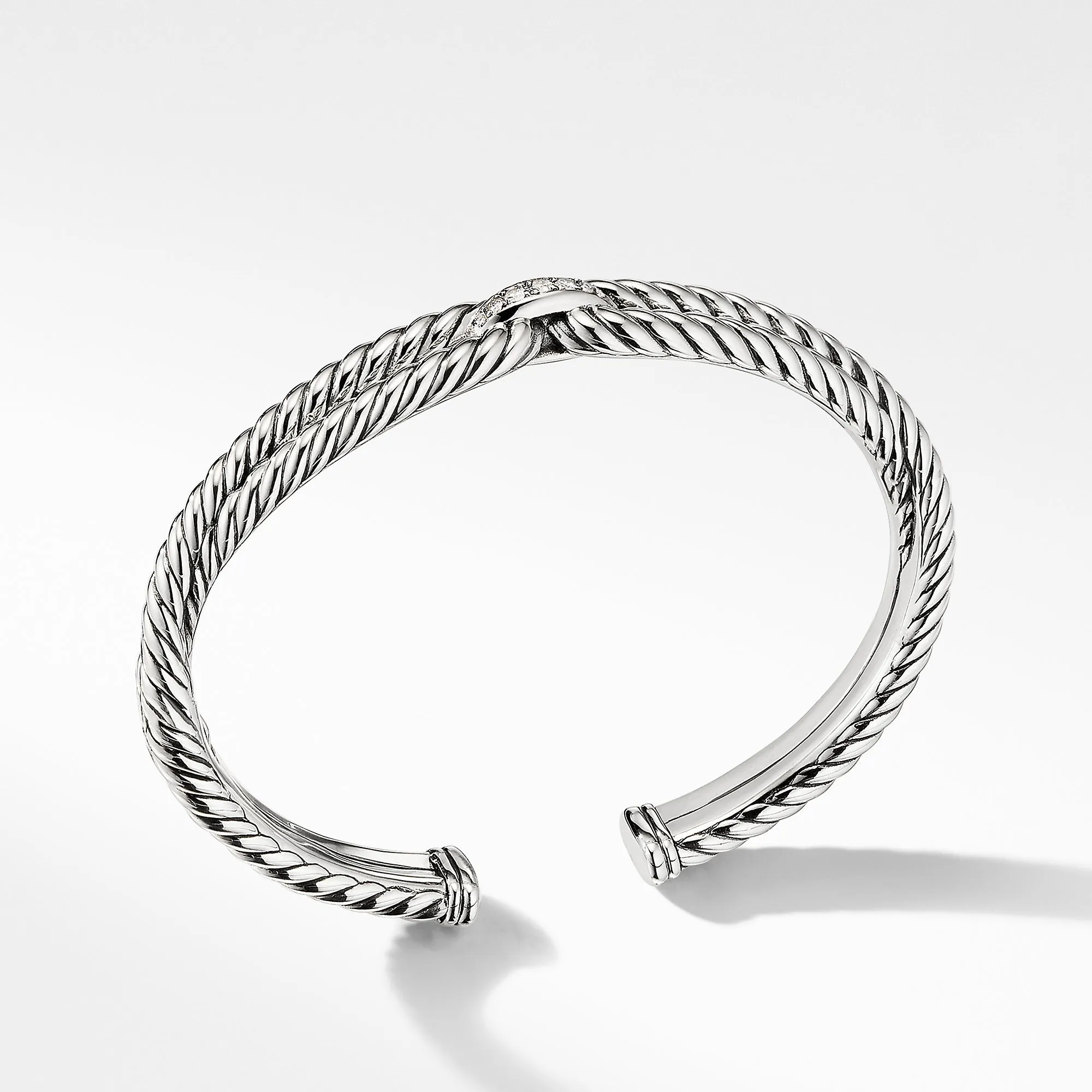 Cable Loop Bracelet with Diamonds, Size Small