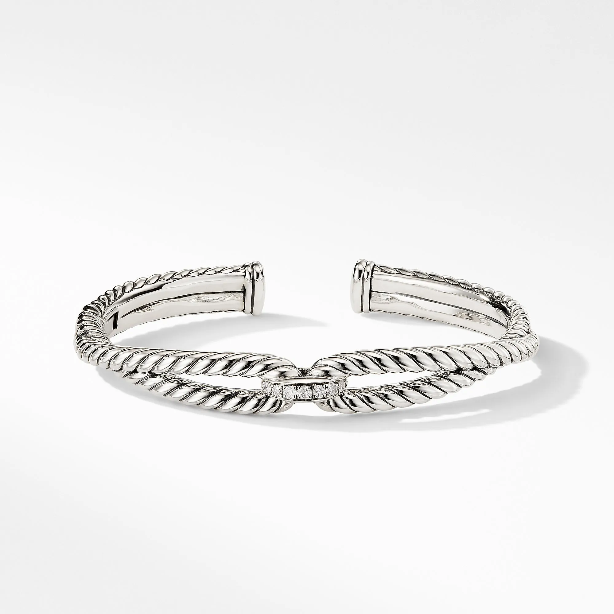 Cable Loop Bracelet with Diamonds, Size Small