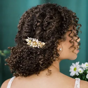 CALISTA Crystal Flower and Leaf Hair Comb