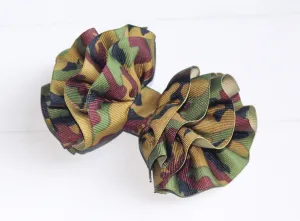 Camo Wavy Hair Bow I The Enchanted Magnolia