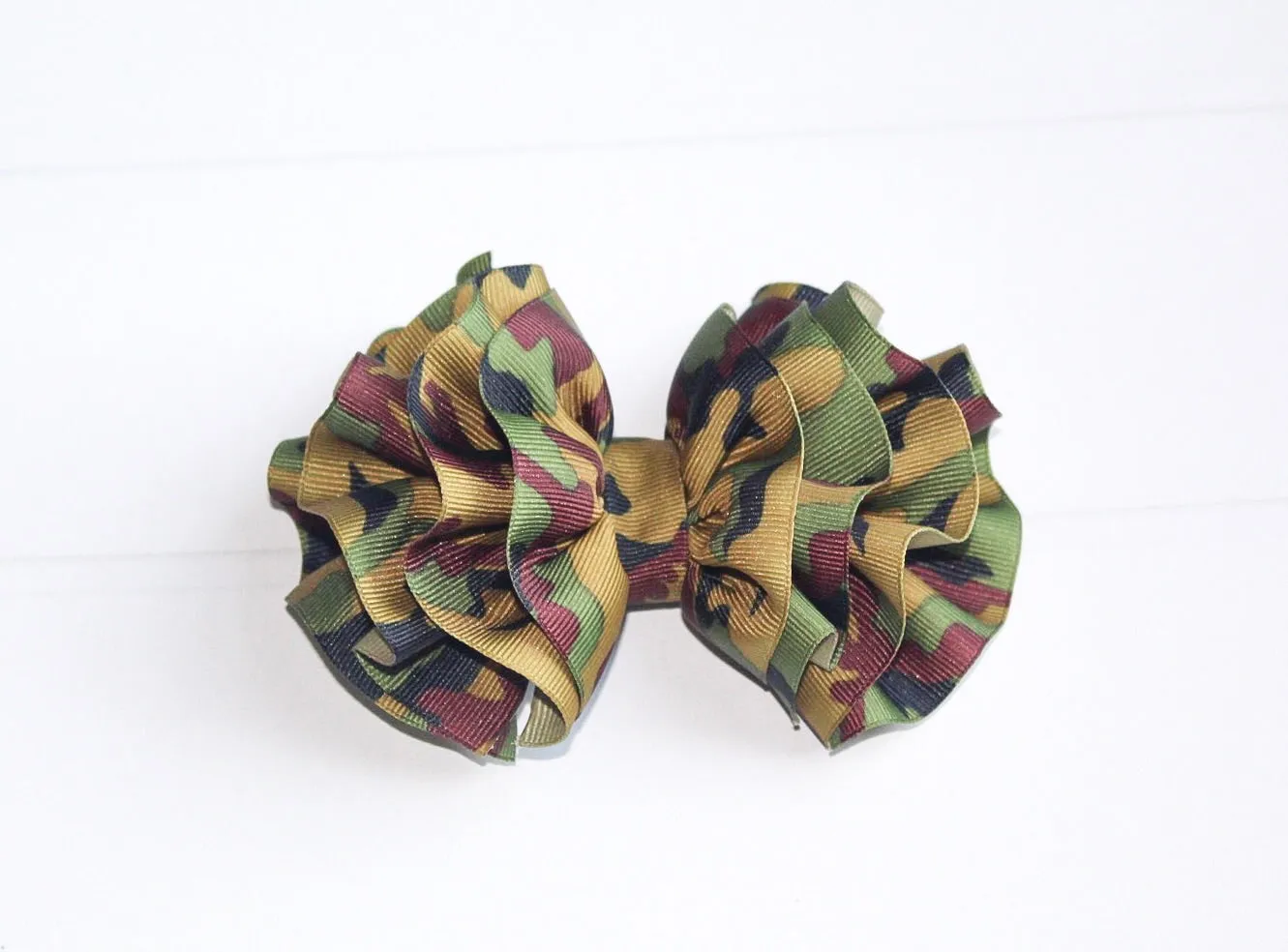 Camo Wavy Hair Bow I The Enchanted Magnolia