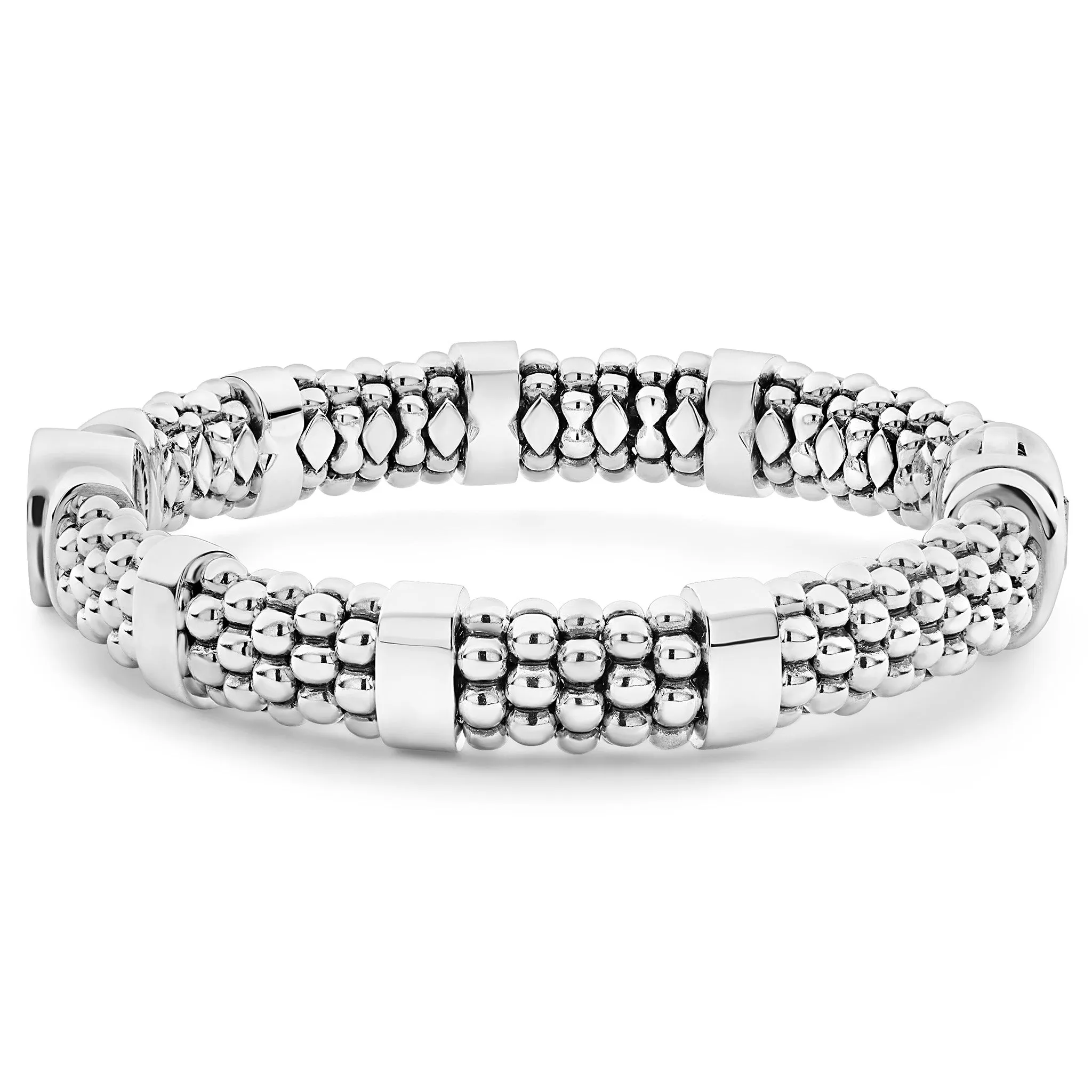 Caviar Spark Single Station Diamond Circle Caviar Bracelet | 9mm