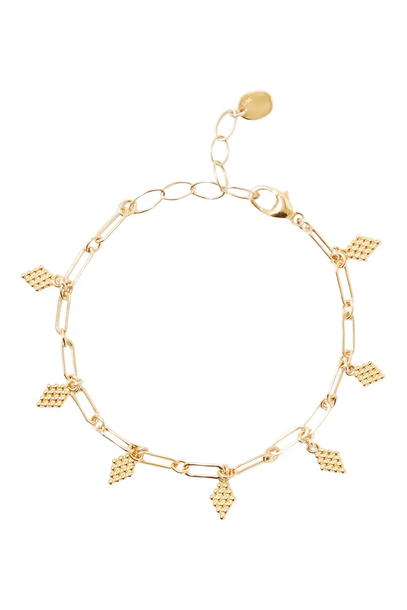 Chan Luu Diamond Shaped Charm Necklace in Yellow Gold