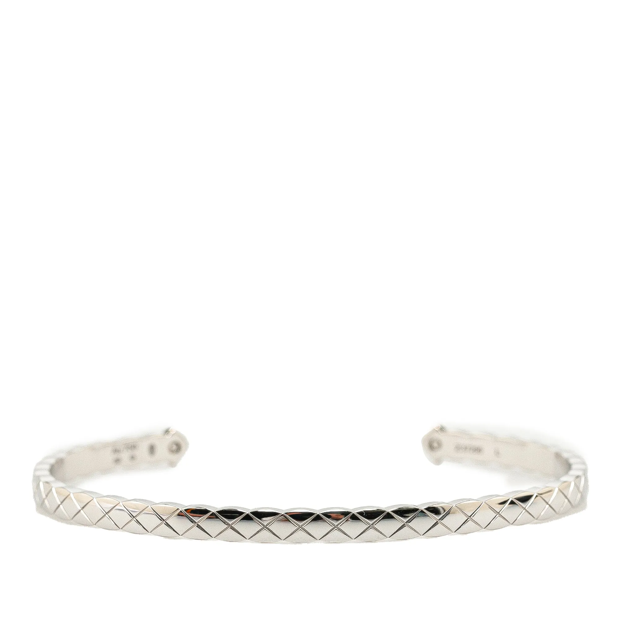 CHANEL 18K White Gold Diamond Coco Crush Bangle Costume Bracelet