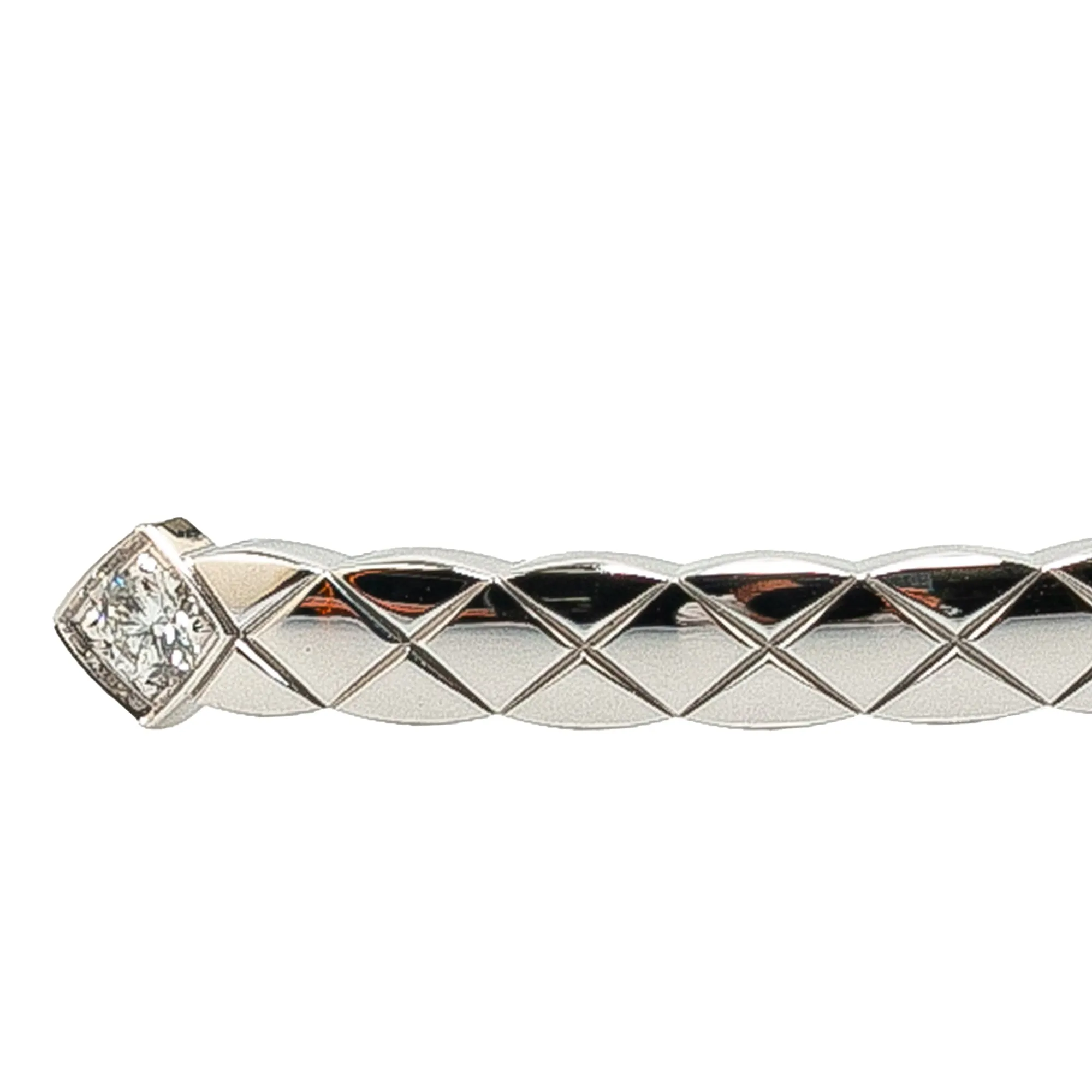 CHANEL 18K White Gold Diamond Coco Crush Bangle Costume Bracelet