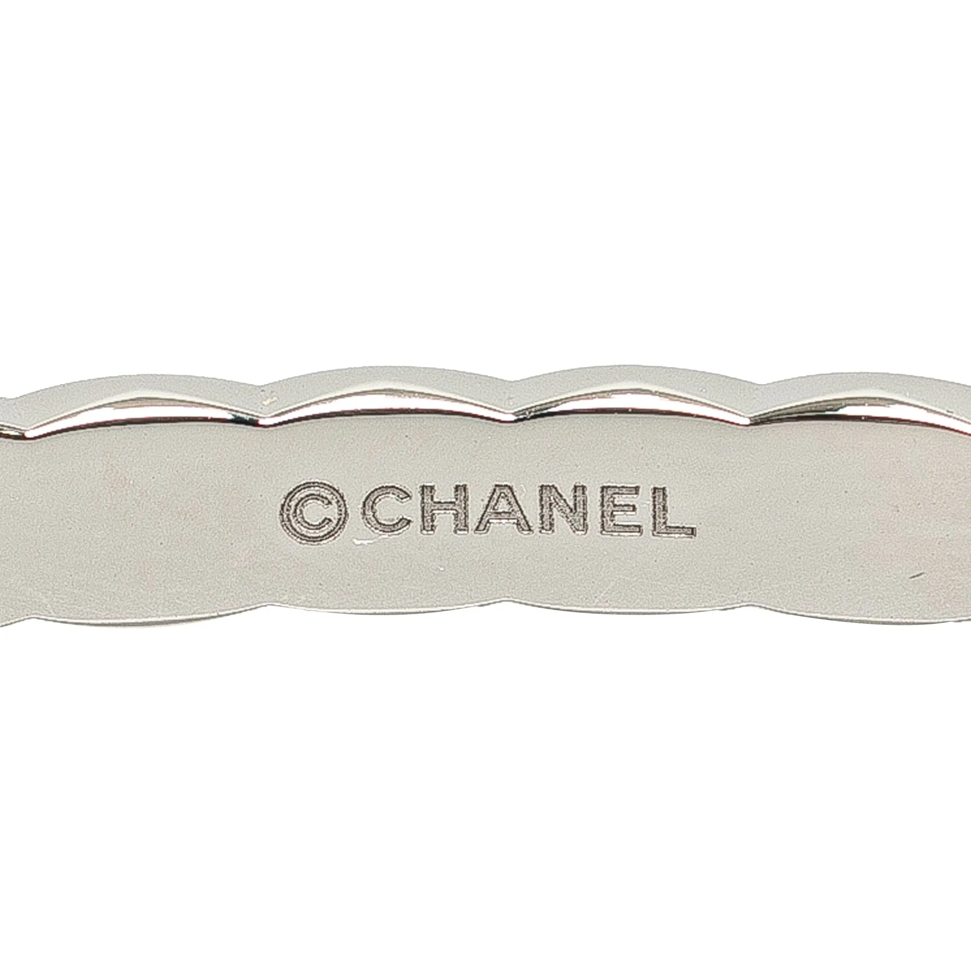 CHANEL 18K White Gold Diamond Coco Crush Bangle Costume Bracelet